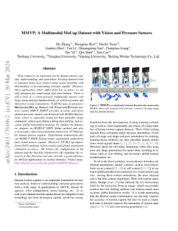 MMVP: A Multimodal MoCap Dataset with Vision and Pressure Sensors
