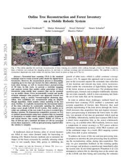 Online Tree Reconstruction and Forest Inventory on a Mobile Robotic System