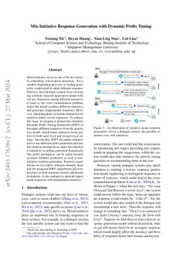 Mix-Initiative Response Generation with Dynamic Prefix Tuning