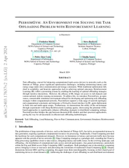 PeersimGym: An Environment for Solving the Task Offloading Problem with
  Reinforcement Learning