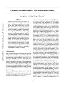Uncertainty-aware Distributional Offline Reinforcement Learning