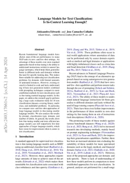 Language Models for Text Classification: Is In-Context Learning Enough?