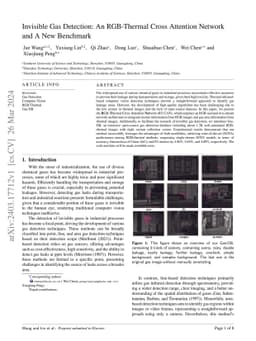 Invisible Gas Detection: An RGB-Thermal Cross Attention Network and A
  New Benchmark