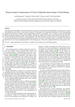 Deep Learning for Segmentation of Cracks in High-Resolution Images of
  Steel Bridges