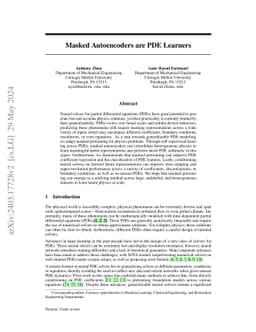Masked Autoencoders are PDE Learners