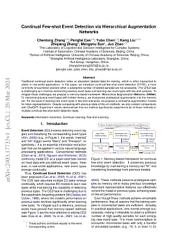 Continual Few-shot Event Detection via Hierarchical Augmentation
  Networks
