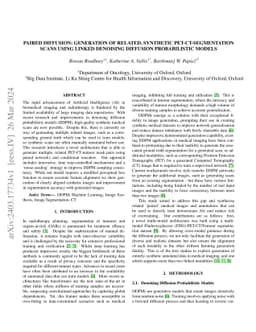 Paired Diffusion: Generation of related, synthetic PET-CT-Segmentation
  scans using Linked Denoising Diffusion Probabilistic Models