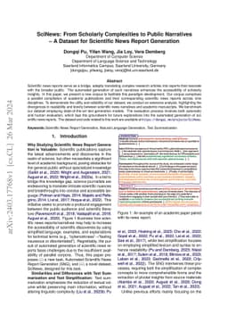 SciNews: From Scholarly Complexities to Public Narratives -- A Dataset
  for Scientific News Report Generation