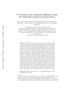 CT Synthesis with Conditional Diffusion Models for Abdominal Lymph Node
  Segmentation