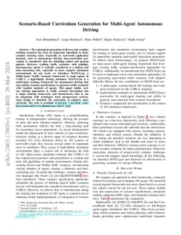 Scenario-Based Curriculum Generation for Multi-Agent Autonomous Driving
