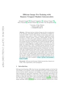 Efficient Image Pre-Training with Siamese Cropped Masked Autoencoders