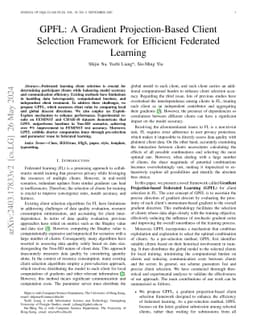 GPFL: A Gradient Projection-Based Client Selection Framework for
  Efficient Federated Learning