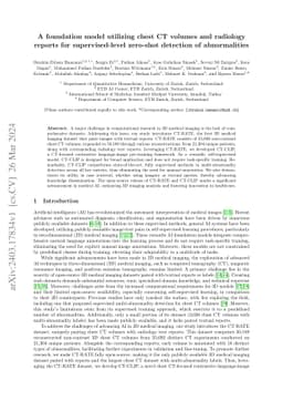 Developing Generalist Foundation Models from a Multimodal Dataset for 3D Computed Tomography