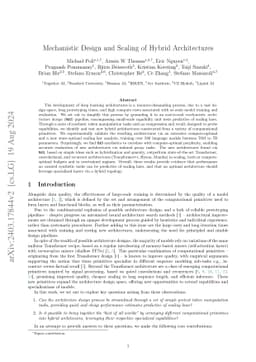 Mechanistic Design and Scaling of Hybrid Architectures