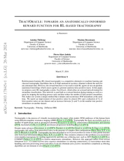 TractOracle: towards an anatomically-informed reward function for
  RL-based tractography