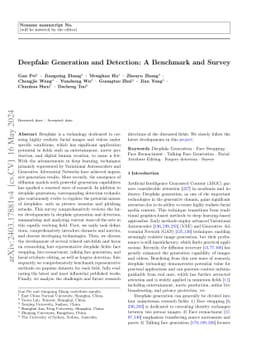 Deepfake Generation and Detection: A Benchmark and Survey