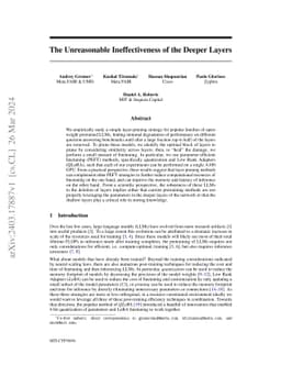 The Unreasonable Ineffectiveness of the Deeper Layers