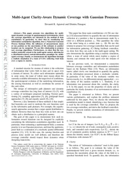 Multi-Agent Clarity-Aware Dynamic Coverage with Gaussian Processes