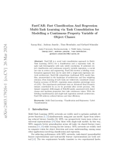 FastCAR: Fast Classification And Regression Multi-Task Learning via Task
  Consolidation for Modelling a Continuous Property Variable of Object Classes