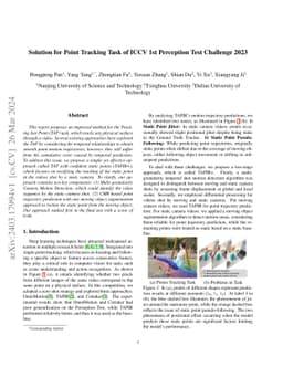 Solution for Point Tracking Task of ICCV 1st Perception Test Challenge
  2023