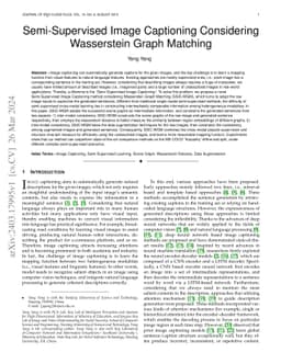 Semi-Supervised Image Captioning Considering Wasserstein Graph Matching