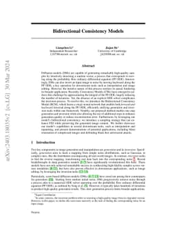 Bidirectional Consistency Models