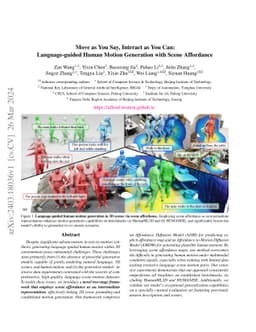 Move as You Say, Interact as You Can: Language-guided Human Motion
  Generation with Scene Affordance