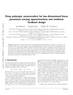 Deep polytopic autoencoders for low-dimensional linear parameter-varying approximations and nonlinear feedback design