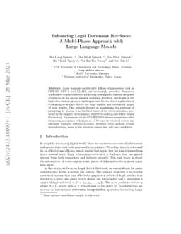 Enhancing Legal Document Retrieval: A Multi-Phase Approach with Large
  Language Models