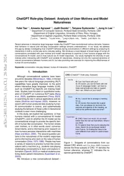 ChatGPT Role-play Dataset: Analysis of User Motives and Model
  Naturalness