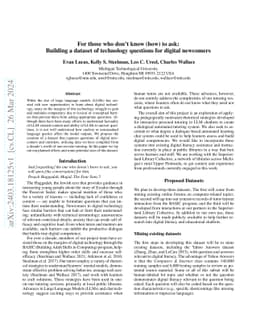 For those who don't know (how) to ask: Building a dataset of technology
  questions for digital newcomers