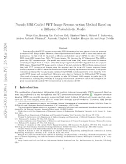 Pseudo-MRI-Guided PET Image Reconstruction Method Based on a Diffusion
  Probabilistic Model
