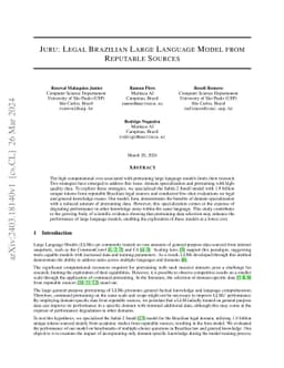 Juru: Legal Brazilian Large Language Model from Reputable Sources