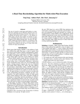 A Real-Time Rescheduling Algorithm for Multi-robot Plan Execution