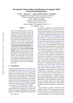 Mechanistic Understanding and Mitigation of Language Model Non-Factual
  Hallucinations