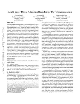 Multi-Layer Dense Attention Decoder for Polyp Segmentation