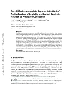 Can AI Models Appreciate Document Aesthetics? An Exploration of
  Legibility and Layout Quality in Relation to Prediction Confidence