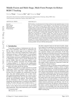 Middle Fusion and Multi-Stage, Multi-Form Prompts for Robust RGB-T
  Tracking