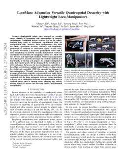 LocoMan: Advancing Versatile Quadrupedal Dexterity with Lightweight
  Loco-Manipulators