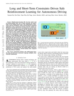 Long and Short-Term Constraints Driven Safe Reinforcement Learning for
  Autonomous Driving