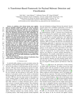A Transformer-Based Framework for Payload Malware Detection and
  Classification