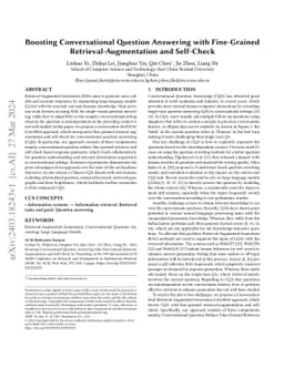 Boosting Conversational Question Answering with Fine-Grained
  Retrieval-Augmentation and Self-Check