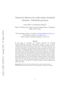 Statistical inference for multi-regime threshold Ornstein-Uhlenbeck
  processes