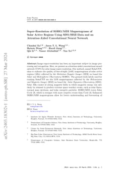 Super-Resolution of SOHO/MDI Magnetograms of Solar Active Regions Using
  SDO/HMI Data and an Attention-Aided Convolutional Neural Network