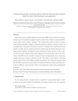 A thermodynamically consistent physics-informed deep learning material
  model for short fiber/polymer nanocomposites