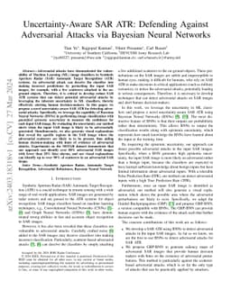 Uncertainty-Aware SAR ATR: Defending Against Adversarial Attacks via
  Bayesian Neural Networks