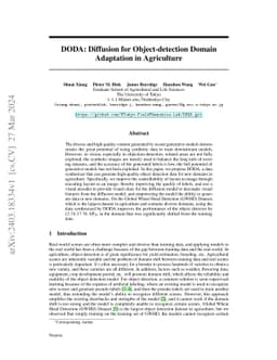 DODA: Adapting Object Detectors to Dynamic Agricultural Environments in Real-Time with Diffusion