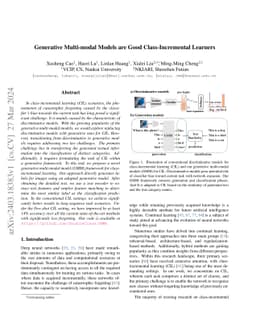 Generative Multi-modal Models are Good Class-Incremental Learners