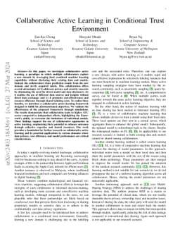 Collaborative Active Learning in Conditional Trust Environment