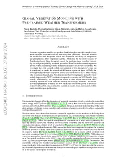 Global Vegetation Modeling with Pre-Trained Weather Transformers